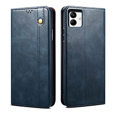 Custodia Portafoglio In Pelle Cover con Supporto B01S per Samsung Galaxy A04E Blu