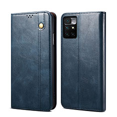 Custodia Portafoglio In Pelle Cover con Supporto B01S per Xiaomi Redmi 10 (2022) Blu