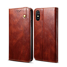 Custodia Portafoglio In Pelle Cover con Supporto B01S per Xiaomi Redmi 9A Marrone