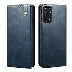 Custodia Portafoglio In Pelle Cover con Supporto B01S per Xiaomi Redmi Note 11 Pro 4G Blu