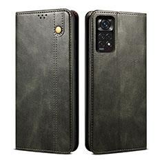 Custodia Portafoglio In Pelle Cover con Supporto B01S per Xiaomi Redmi Note 11 Pro 5G Verde