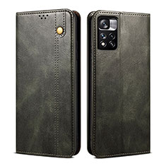 Custodia Portafoglio In Pelle Cover con Supporto B01S per Xiaomi Redmi Note 11 Pro+ Plus 5G Verde