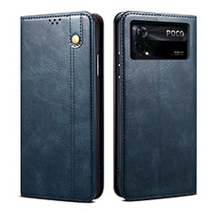 Custodia Portafoglio In Pelle Cover con Supporto B01S per Xiaomi Redmi Note 11E Pro 5G Blu