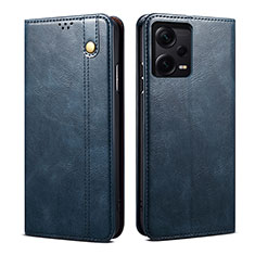 Custodia Portafoglio In Pelle Cover con Supporto B01S per Xiaomi Redmi Note 12 Explorer Blu
