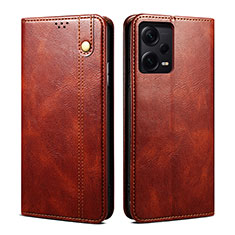 Custodia Portafoglio In Pelle Cover con Supporto B01S per Xiaomi Redmi Note 12 Explorer Marrone