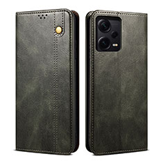 Custodia Portafoglio In Pelle Cover con Supporto B01S per Xiaomi Redmi Note 12 Pro+ Plus 5G Verde