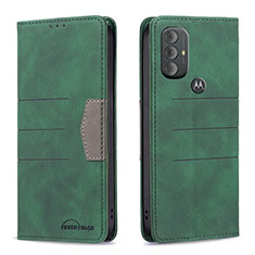 Custodia Portafoglio In Pelle Cover con Supporto B02F per Motorola Moto G Play (2023) Verde