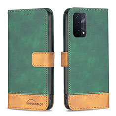 Custodia Portafoglio In Pelle Cover con Supporto B02F per OnePlus Nord N200 5G Verde