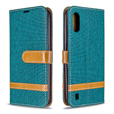 Custodia Portafoglio In Pelle Cover con Supporto B02F per Samsung Galaxy A01 SM-A015 Verde