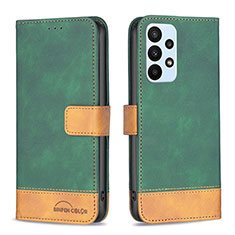 Custodia Portafoglio In Pelle Cover con Supporto B02F per Samsung Galaxy A23 4G Verde