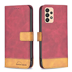 Custodia Portafoglio In Pelle Cover con Supporto B02F per Samsung Galaxy A33 5G Rosso