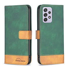 Custodia Portafoglio In Pelle Cover con Supporto B02F per Samsung Galaxy A52 4G Verde