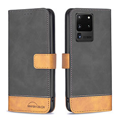 Custodia Portafoglio In Pelle Cover con Supporto B02F per Samsung Galaxy S20 Ultra 5G Nero