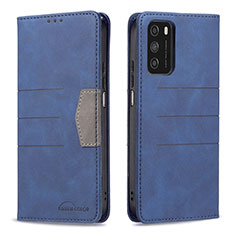 Custodia Portafoglio In Pelle Cover con Supporto B02F per Xiaomi Poco M3 Blu