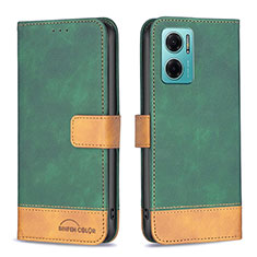 Custodia Portafoglio In Pelle Cover con Supporto B02F per Xiaomi Redmi 11 Prime 5G Verde