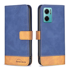 Custodia Portafoglio In Pelle Cover con Supporto B02F per Xiaomi Redmi Note 11E 5G Blu