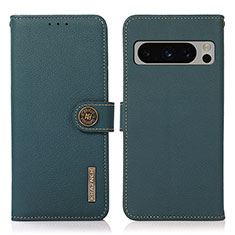 Custodia Portafoglio In Pelle Cover con Supporto B02H per Google Pixel 8 Pro 5G Verde