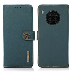 Custodia Portafoglio In Pelle Cover con Supporto B02H per Huawei Honor 50 Lite Verde