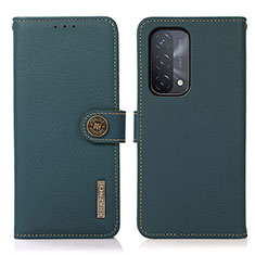 Custodia Portafoglio In Pelle Cover con Supporto B02H per Oppo A54 5G Verde