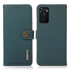 Custodia Portafoglio In Pelle Cover con Supporto B02H per Oppo A55S 5G Verde