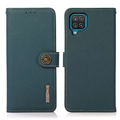 Custodia Portafoglio In Pelle Cover con Supporto B02H per Samsung Galaxy A12 5G Verde