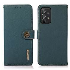 Custodia Portafoglio In Pelle Cover con Supporto B02H per Samsung Galaxy A72 4G Verde