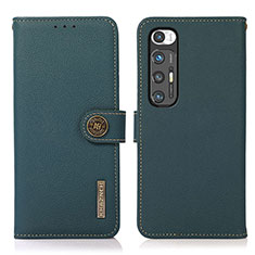 Custodia Portafoglio In Pelle Cover con Supporto B02H per Xiaomi Mi 10S 5G Verde