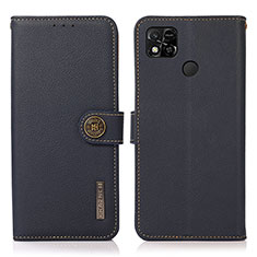 Custodia Portafoglio In Pelle Cover con Supporto B02H per Xiaomi Redmi 9 Activ Blu