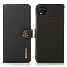 Custodia Portafoglio In Pelle Cover con Supporto B02H per Xiaomi Redmi 9C Nero