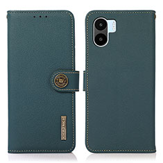 Custodia Portafoglio In Pelle Cover con Supporto B02H per Xiaomi Redmi A2 Verde