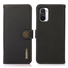 Custodia Portafoglio In Pelle Cover con Supporto B02H per Xiaomi Redmi K40 Pro 5G Nero