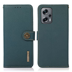 Custodia Portafoglio In Pelle Cover con Supporto B02H per Xiaomi Redmi K50i 5G Verde