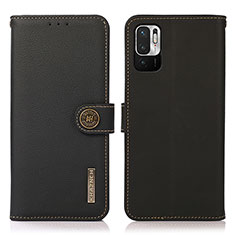 Custodia Portafoglio In Pelle Cover con Supporto B02H per Xiaomi Redmi Note 10 JE 5G Nero