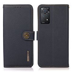 Custodia Portafoglio In Pelle Cover con Supporto B02H per Xiaomi Redmi Note 11 Pro 4G Blu