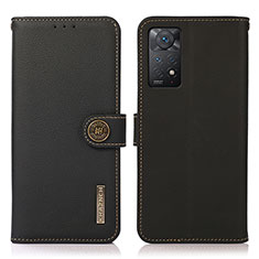 Custodia Portafoglio In Pelle Cover con Supporto B02H per Xiaomi Redmi Note 11 Pro 4G Nero