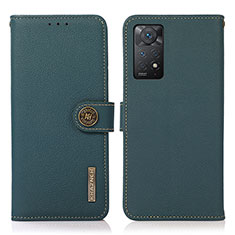 Custodia Portafoglio In Pelle Cover con Supporto B02H per Xiaomi Redmi Note 11 Pro 4G Verde