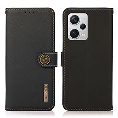 Custodia Portafoglio In Pelle Cover con Supporto B02H per Xiaomi Redmi Note 12 Explorer Nero