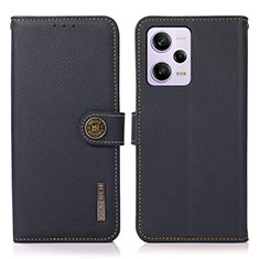 Custodia Portafoglio In Pelle Cover con Supporto B02H per Xiaomi Redmi Note 12 Pro 5G Blu