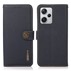 Custodia Portafoglio In Pelle Cover con Supporto B02H per Xiaomi Redmi Note 12 Pro+ Plus 5G Blu