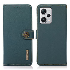 Custodia Portafoglio In Pelle Cover con Supporto B02H per Xiaomi Redmi Note 12 Pro+ Plus 5G Verde