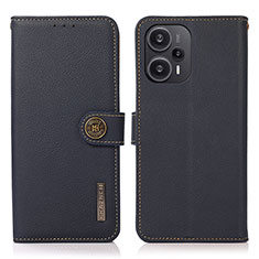 Custodia Portafoglio In Pelle Cover con Supporto B02H per Xiaomi Redmi Note 12 Turbo 5G Blu