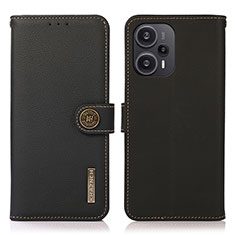 Custodia Portafoglio In Pelle Cover con Supporto B02H per Xiaomi Redmi Note 12 Turbo 5G Nero