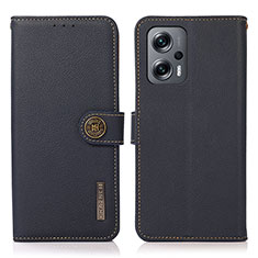 Custodia Portafoglio In Pelle Cover con Supporto B02H per Xiaomi Redmi Note 12T Pro 5G Blu