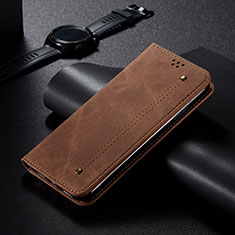 Custodia Portafoglio In Pelle Cover con Supporto B02S per Xiaomi Poco C65 Marrone