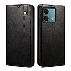 Custodia Portafoglio In Pelle Cover con Supporto B02S per Xiaomi Redmi Note 13 5G Nero