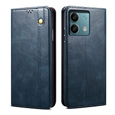 Custodia Portafoglio In Pelle Cover con Supporto B02S per Xiaomi Redmi Note 13 Pro 5G Blu