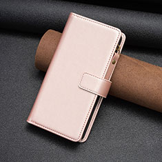 Custodia Portafoglio In Pelle Cover con Supporto B03F per Nokia C32 Oro Rosa