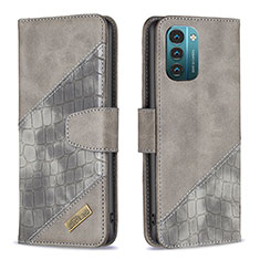 Custodia Portafoglio In Pelle Cover con Supporto B03F per Nokia G11 Grigio Scuro