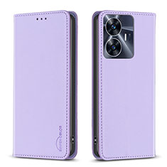 Custodia Portafoglio In Pelle Cover con Supporto B03F per Realme C55 Lavanda