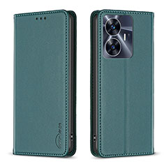 Custodia Portafoglio In Pelle Cover con Supporto B03F per Realme Narzo N55 Verde